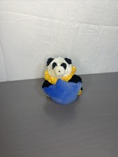 1988 Dakin Panda Plush With Star Small Vintage With Hang Tab Blue Yellow