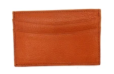 Business Card Case Slim Design Credit Card Case Holder Leather Orange