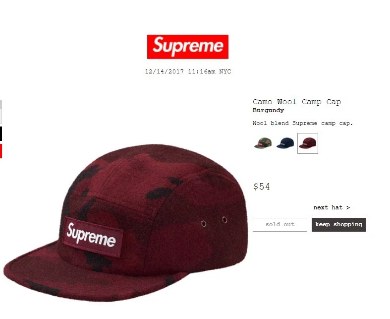 Wool camp cheap cap supreme