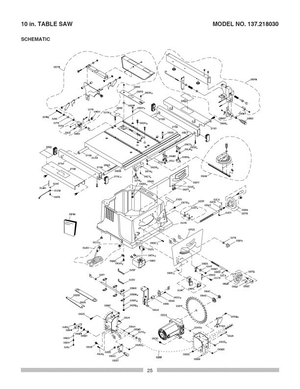 Owner's Manual & Parts List for Sears Craftsman 10” Table Saw - Model ...