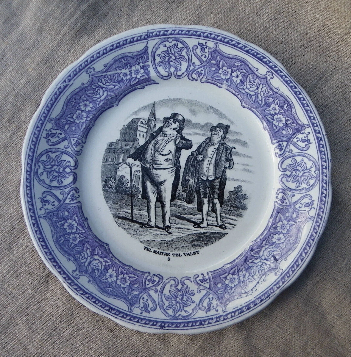Assiette Parlante Sarreguemines Enfants - La Diligence & Le Coup De L'étrier - Occasion