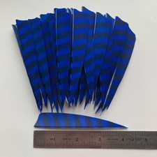 50PCS 4inch Striped Dark Blue Shield Vanes Fletches Feathers Fletching RW LW