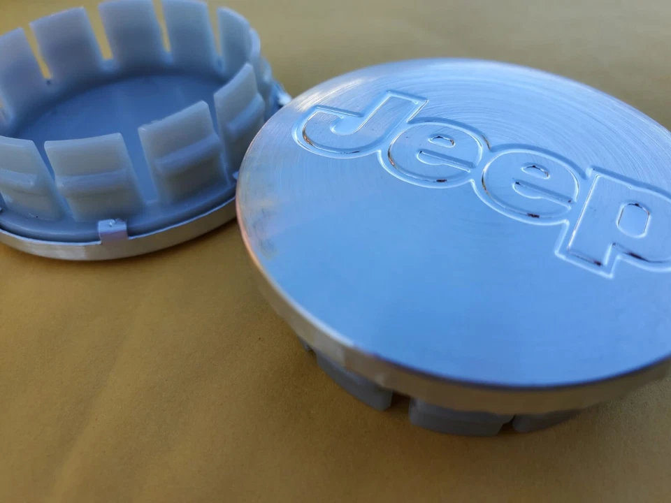 Jeep Set of 4 Brushed Silver Wheel Center Caps Liberty Grand Cherokee Wrangler - Image 3 of 3