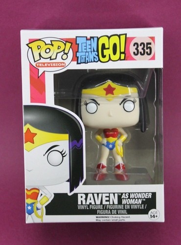 FUNKO POP TELEVISION TEEN TITANS GO #335 RAVEN as WONDER WOMAN VINYL FIGURE 💛 - Picture 2 of 11