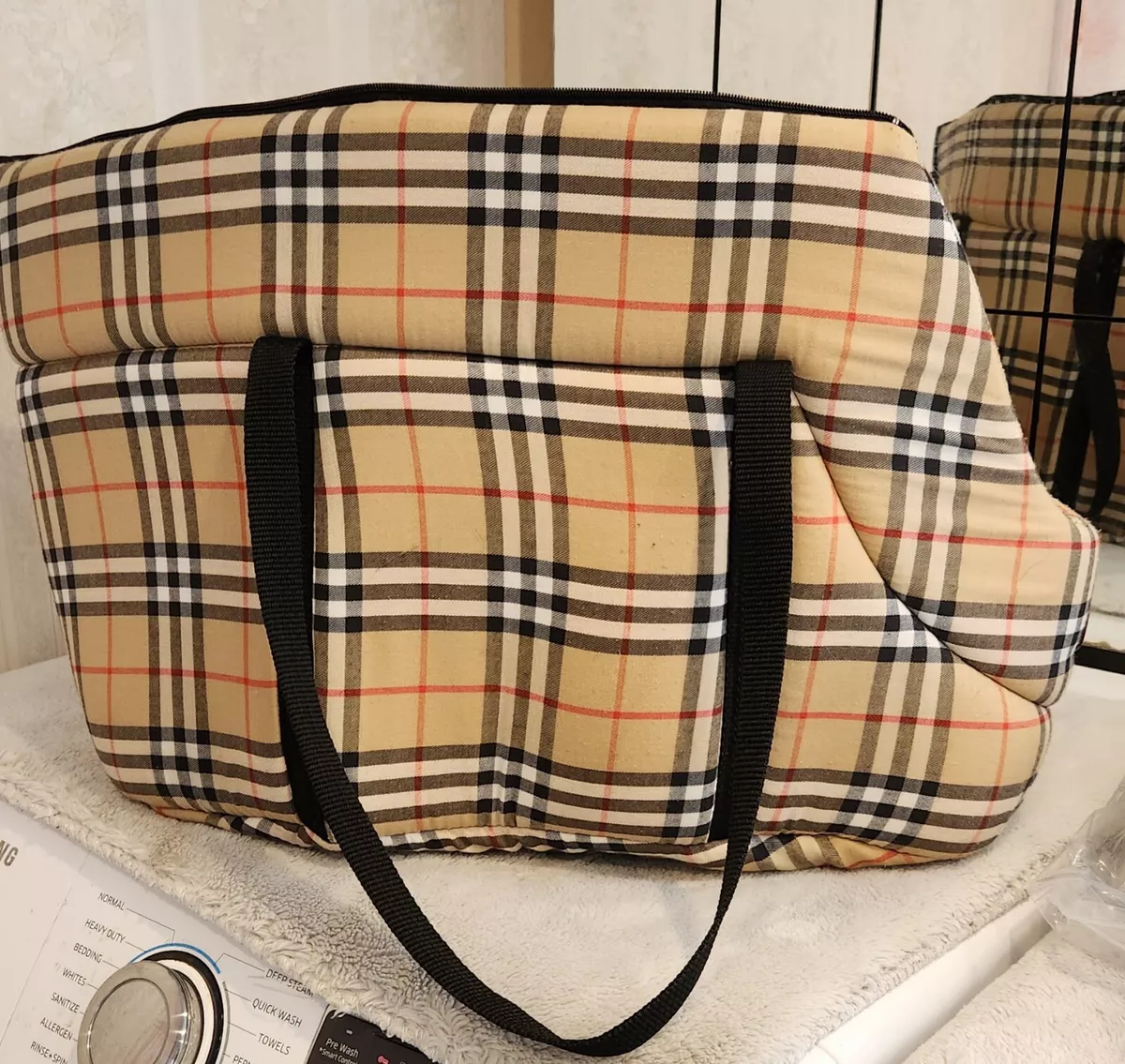 Burberry pet store carrier
