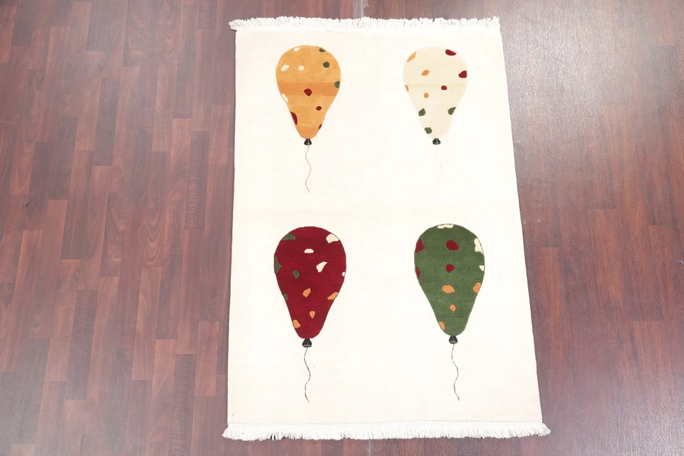 High-End Quality Nepal Tibetan Balloons Kid's Room Oriental Birthday Rug 4'x6' - Image 2 of 4