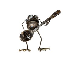 Sugarpost Gnome Be Gone Mini Guitarist Indoor Outdoor Welded Metal Art Item 1039