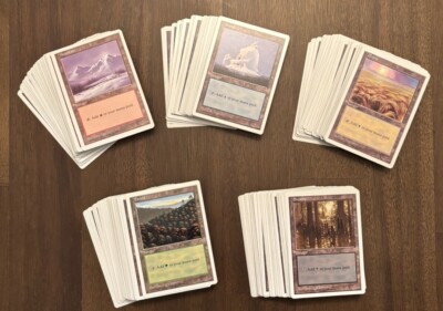 (200x) Vintage Magic 5th Edition BASIC LANDS - 10 OF EACH - LP - 5ED - MTG