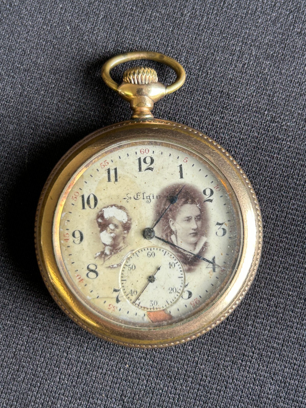 Elgin 7 Jewel Vintage Open Face Pocket Watch Mechanical Movement