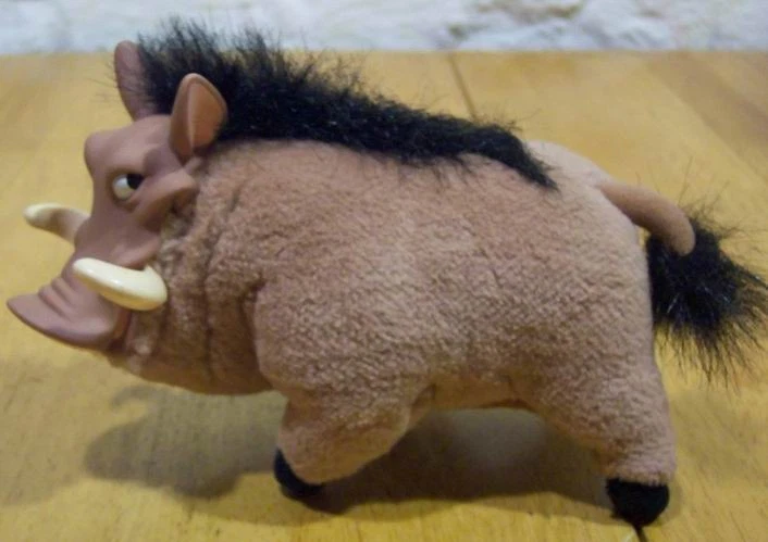 Juguete de peluche Walt Disney El Rey León PUMBAA WARTHOG 7" ANIMAL DE PELUCHE 1994 Mattel Foto 2 de 2