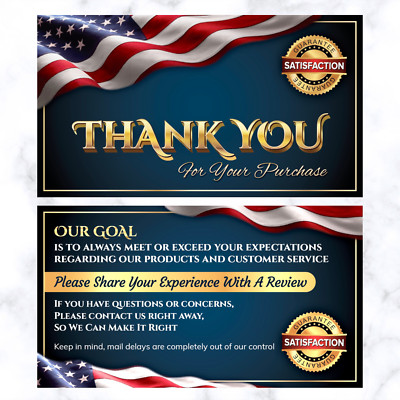 Ebay CLASSY Seller Thank You Business Note Cards (Flag), Bulk,Lots, 4 Amazon too
