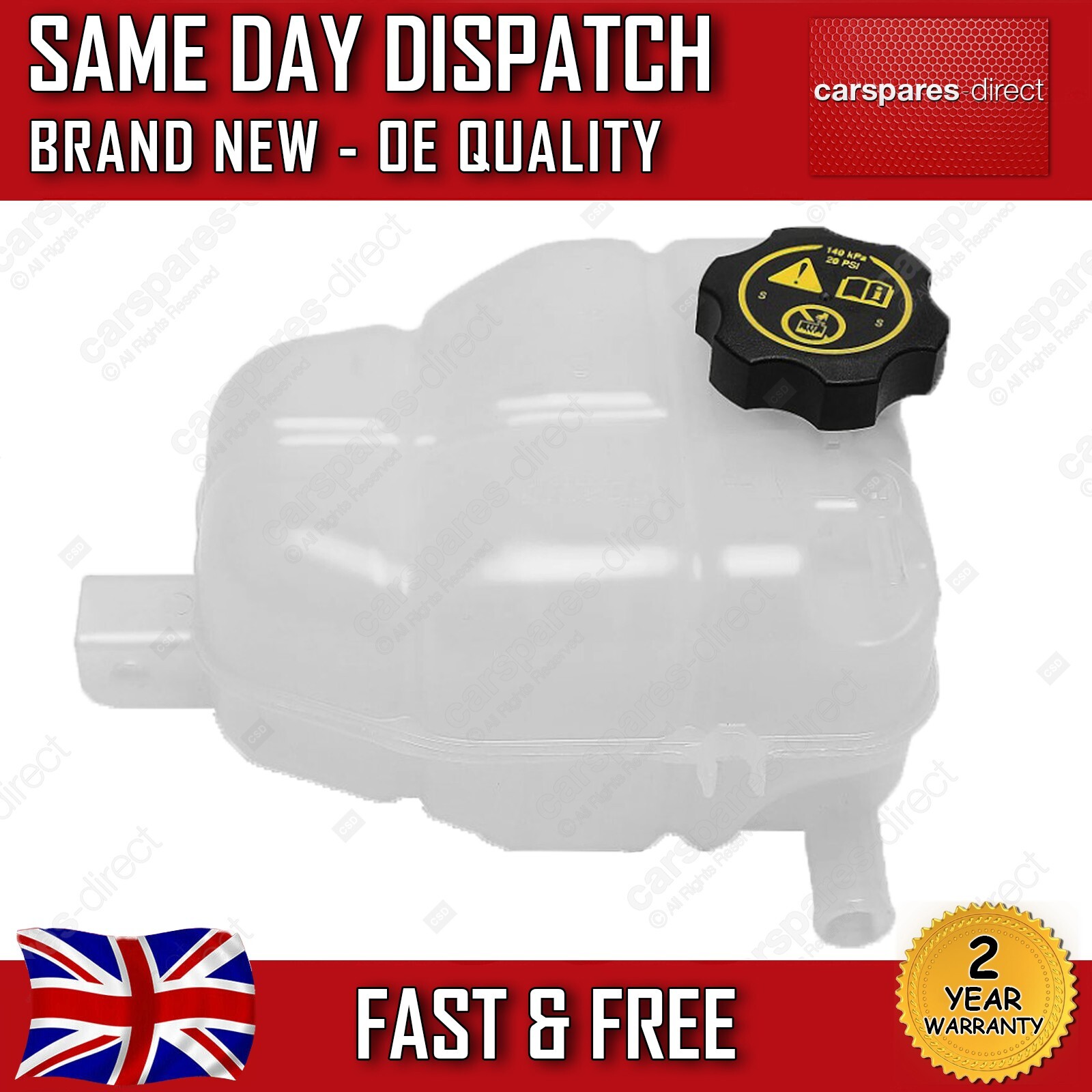 VAUXHALL MERIVA B 2010ON RADIATOR COOLANT EXPANSION HEADER TANK BOTTLE