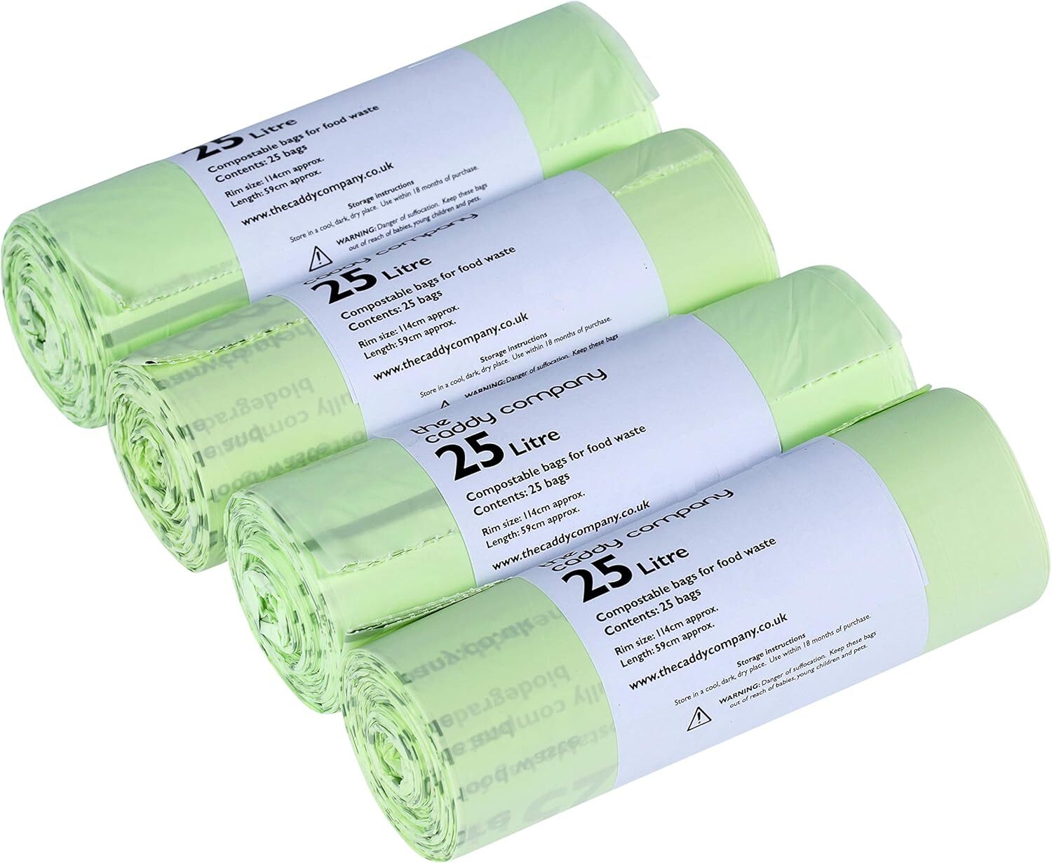 25-литровые х 100 компостируемых мешков-вкладышей для компоста кухонных пищевых отходов объемом 25 литров -