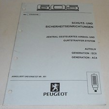 Workshop Manual Autoliv EC5, AC 4 Tensioner & Airbag Peugeot 605 Stand 1/99