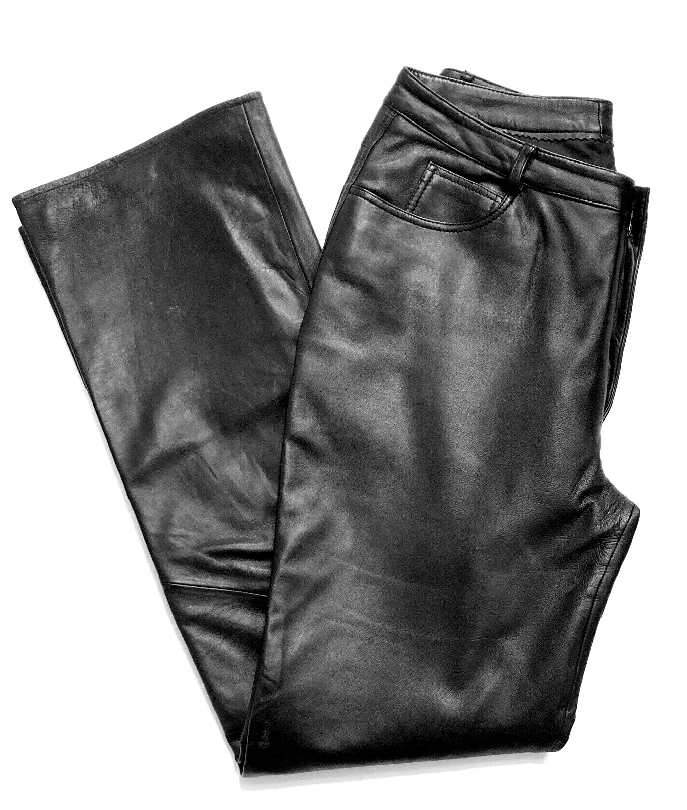VAKKO BLACK LEATHER PANTS, FULLY LINED, WOMEN'S 12 Gem