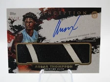 Ausar Thompson Signed 2021 Topps Inception OTE Used Basketball On Card Auto /10