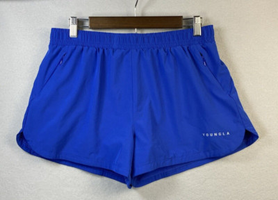 YoungLA W 153 Swift Shorts Womens Size Large Royal Blue W153 Waist 32 Inseam 4''