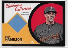 2012 TOPPS HERITAGE MINOR BILLY HAMILTON CLUBHOUSE COLLECTION RC RELIC BLACK /50