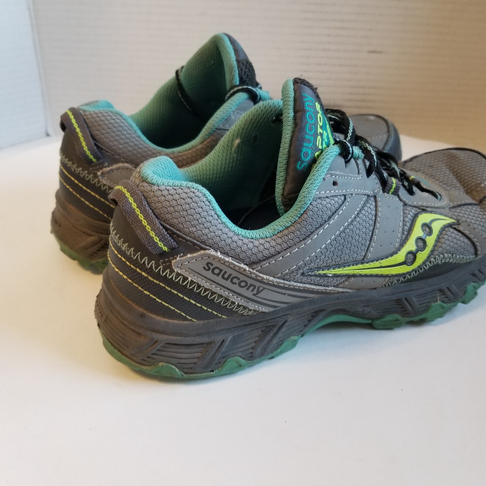 Saucony Raptor TR Women's Trail Hiking Shoes Size 8.5 Gray Aqua Green thumbnail 5