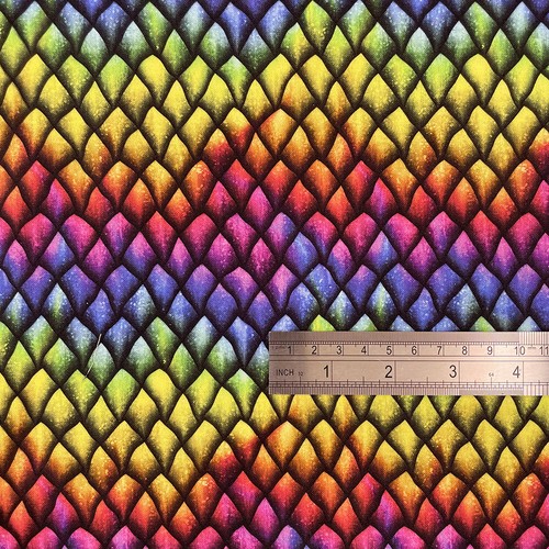 100% Cotton Dragon Scales Skins Mythical Print Children Craft Dress Fabric | FQ - Picture 5 of 13