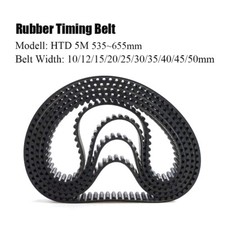 Pitch 5mm HTD 5M Width 10~50mm Timing Belt Arc Teeth Rubber Drive Belt 535~655mm