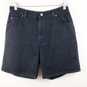 Vintage Women S High Waist Levi S White Tab Relaxed Fit 950 Black Denim Shorts Ebay