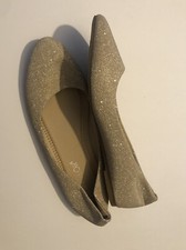 Womens Size 8 Brown Beige Glitter Sparkly Fla...