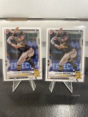 2021 1st Bowman Draft Paper - Jackson Merrill- Lot of 2 - #BD-119- Padres