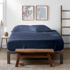 4-Piece Navy King Bed Sheet Set