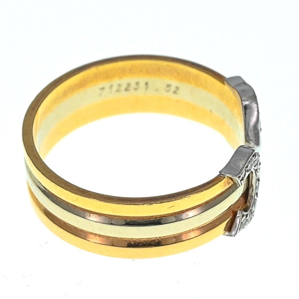 CARTIER 2C Diamond Ring Three color size52/JP12/US6 1/4 Ladies jewelry