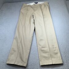 Vintage Polo Ralph Lauren Pants Men 36x29 Beige Chinos Pleated Slash Pocket Golf