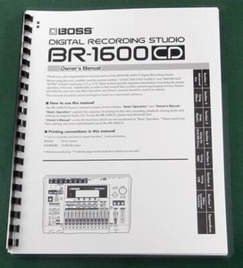 Boss Br 1600cd Instruction Manual Comb Bound With Protective Covers Ebay