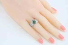 Stunningly Beautiful Green Sapphire With Clear White CZ 4.18TCW Engagement Ring