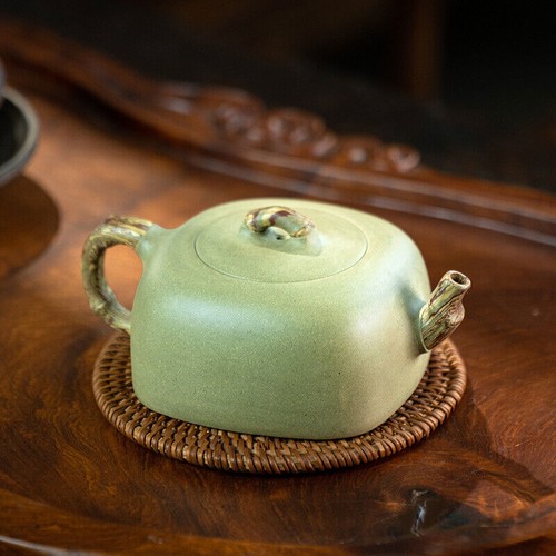 China Yixing Zisha Douqing Arcilla Bambú Relieve Hecho a Mano Tetera Regalo Coleccionar - Imagen 3 de 8