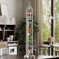 Galileo Glass Thermometer 11" Weather Station Color Globe Home Office Decor