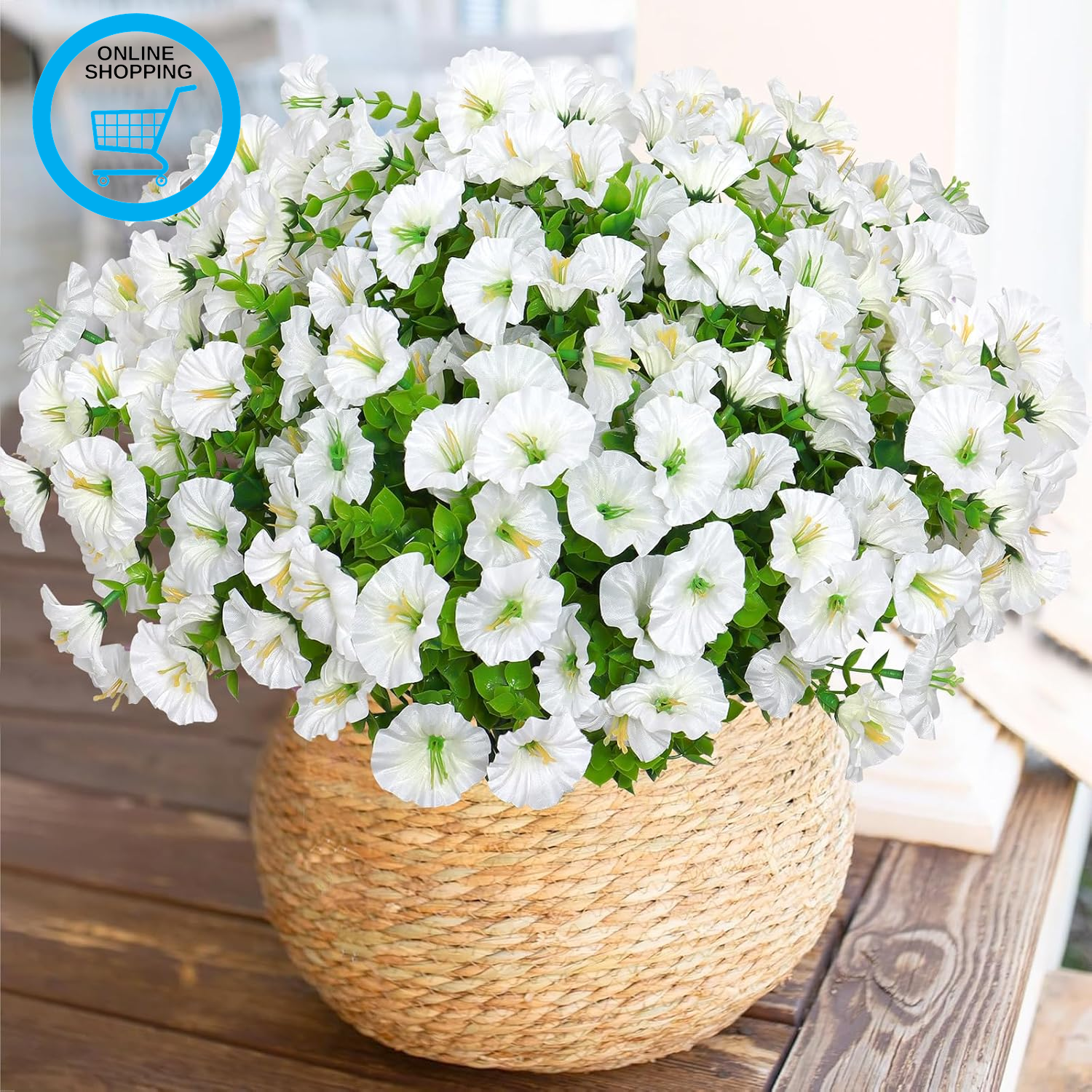 10 Bundles Artificial Flowers Outdoor UV Resistant Fake Silk Flowers Artificial