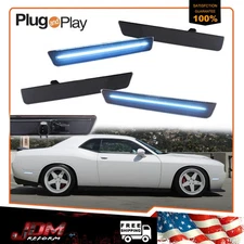 Front Rear Bumper Ice Blue LED Side Marker Lights For 2015-2023 Dodge Challenger