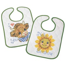 Baby by Herrschners® Highland Baby Bibs Stamped Cross-Stitch Kit