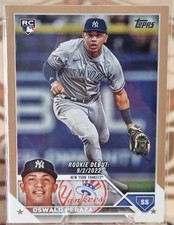2023 Topps Update #US44 Oswald Peraza Rookie Debut Gold Border /2023 AND Base 
