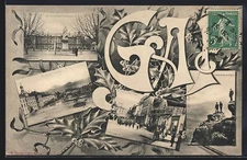 Old postcard Gap, Place du Baron Ladoucette and Old Barracks, Place des Lyces, Revue M 