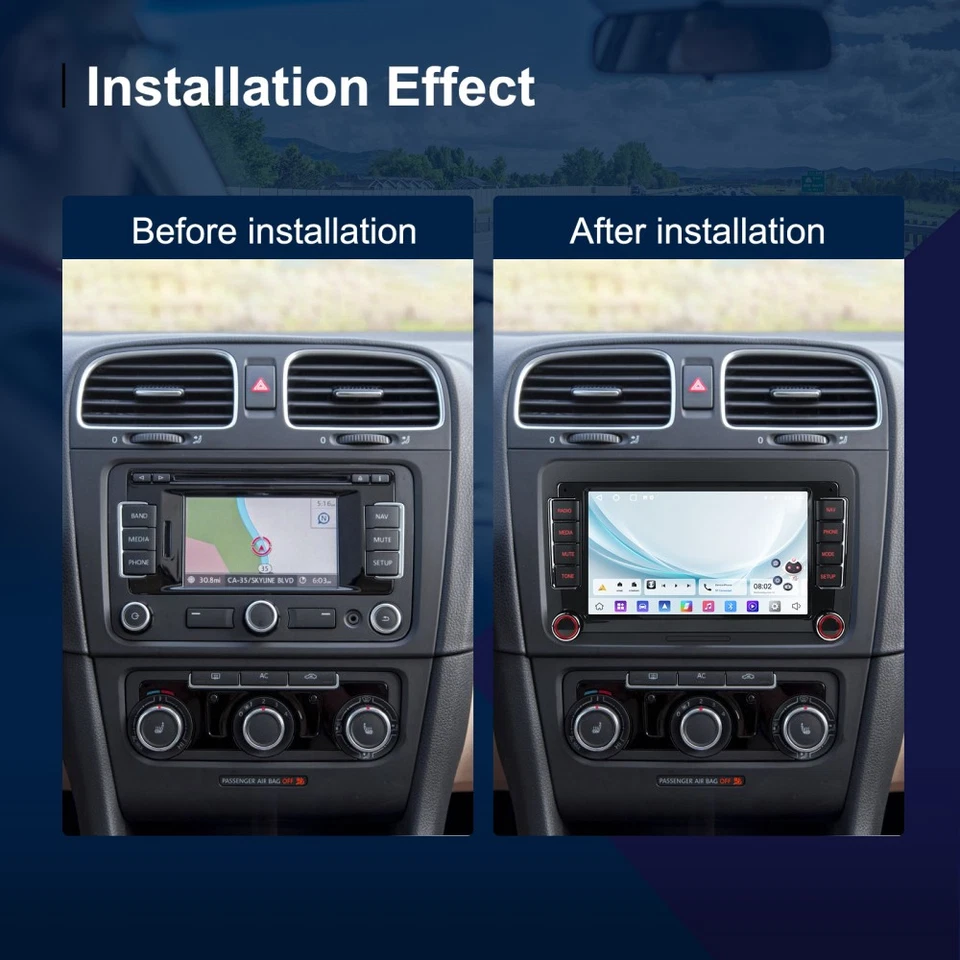 DAB+ Android 15 Autoradio Für VW Caddy 2003-2020 Apple Carplay Navi BT FM Kamera - Bild 4 von 4