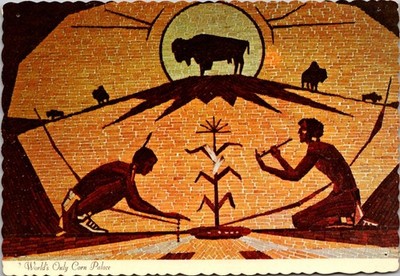 Mitchell South Dakota SD Corn Palace Indians Worshiping Corn Plant Postcard