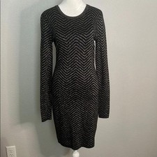 Express Metallic Herringbone Sweater Dress Size Medium