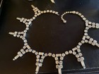 VTG Silver Rhinestone Choker Necklace Gorgeous Royalty Status As Is No Closure — photo 3