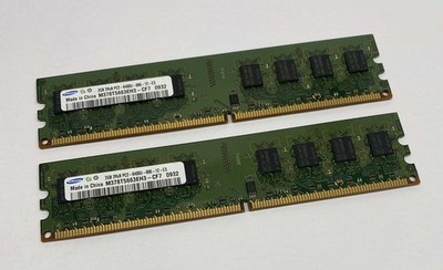 4GB Kit (2 x 2GB) Samsung M378T5663EH3-CF7 PC2-6400U 800MHz DDR2 Computer Arbeitsspeicher