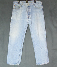 Vintage Levis 501 Jeans Mens 40X32 Blue Button Fly Distressed Denim 90s Grunge