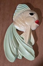 Vintage Anthropomorphic Fish Chalkware Plaque...