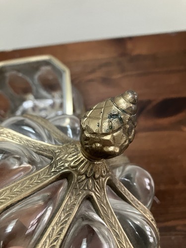 Baroque Brass Hand Blown Bubble Glass Lidded Apothecary Jar Pls Read - Picture 6 of 13