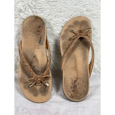 Vionic Bella Toe Post Sandal Gold Cork Women  s Size 8