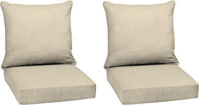 Arden Outdoor Deep Seat Cushion Set (2-Pack), 24 in X 24 In, Weather-Proof, Rain